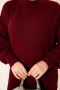 Asimetrik Kabartma Çizgili Triko Tunik Bordo 17363244