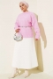 Kare Desenli Triko Kazak Pembe 80236918