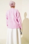 Kare Desenli Triko Kazak Pembe 80236918