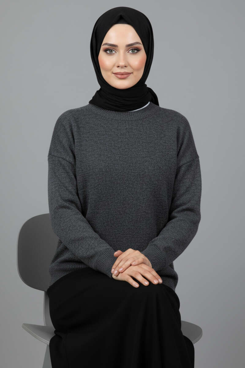 Salaş Yumoş Triko Kazak Füme 92924737