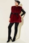 Lolita Peluş Kuşaklı Yelek Bordo 57706637
