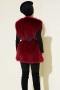 Lolita Peluş Kuşaklı Yelek Bordo 57706637