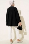 Tünelli Büzgülü Kimono Siyah 57276631