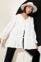Tünelli Büzgülü Kimono Beyaz 57276631