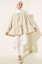 Tünelli Büzgülü Kimono Bej 57276631