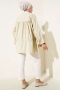 Tünelli Büzgülü Kimono Bej 57276631