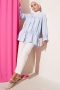 Tünelli Büzgülü Kimono Mavi 57276631